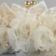 Bridal Clutch ABIGALE Ivory Roses With Pearls