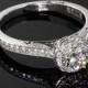 18k White Gold Tacori Dantela Spotlight Diamond Engagement Ring For 1ct Center