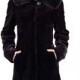 Dark purple faux mink cashmere with hood women full length coat