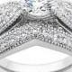 FINE JEWELRY DiamonArt Cubic Zirconia Sterling Silver Bridal Ring Set