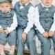Ring Bearers In Vests And Newsboy Caps