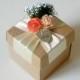 10 rustic kraft favor box with paper flowers, wedding, bridal shower, bridesmaids, baby shower, tea party gift box