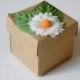 10 white daisy kraft favor box. Wedding, bridal shower, baby shower, tea party candy or gift box