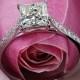 Platinum Vatche "Aurora" Diamond Engagement Ring For Princess Cut Diamonds