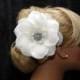 Wedding Flower Hair Comb, Bridal Flower Hair clip, Off White Flower Fascinator, 1920s Style Headpiece, Bohemian Style