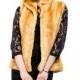 Cheap faux fur vest with rabbit fur