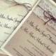 1 Vintage/shabby Chic 'Sophie' Wedding Invitation With Lace And Twine