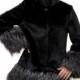 Mink fur coat with gray fox fur women middle length coat