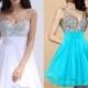 Wholesale Cocktail Dresses - Buy Lovely Cocktail Dresses With Beads Crystal Sheer Neck Knee Length Chiffon A-Line Custom Made Bling Short Mini Prom Dresses Party Sleeveless, $99.98 