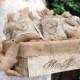 Set Of 50 Burlap Wedding Favor Bags And Big Basket ,Rustic Wedding Set, Natural Birch Bark Wedding Favor, Rustic Favor Bag