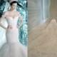 2014 New Arrival Michael Cinco Sheer Backless Garden Wedding Dresses Mermaid Off-Shoulder Elegant Ivory Lace Appliques Sequins Bridal Gowns, $254.11 