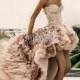 High-low Short Front Long Back Zuhair Murad Wedding Dress Feather Lace Up Corset Real Picture, $131.47 