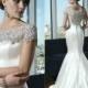 2014 Mermaid Satin Wedding Dresses Portrait New Sexy Sheer Back Court Train Bridal Gowns Elegant Beading Pearls Sequins Spring Church Garden Online with $115.71/Piece on Hjklp88's Store 