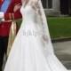Long Sleeve Satin And Lace Ball Gown Sweetheart with V-neck Cathedral Train Wedding Dresses Online with $119.95/Piece on Hjklp88's Store 