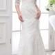 Sheer Lace Half Sleeves V-neck Sweetheart Mermaid Wedding Dress