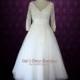 Retro Wedding Dress Tea Length Wedding Dress Long Sleeves Wedding Dress Vintage Wedding Dress 