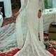 Embroidered French Lace Wedding Dress Bridal Gown With Train Bohemian Gypsy Wedding Wedding Gown Lace Bridal Gown Bohemian Wedding Dress