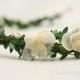 Boxwood Woodland Wedding Wreath in Green and Ivory-Wedding Hair Accessory Floral Crown