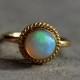 OOAK 22K Gold Opal ring - Natural Opal Ring - Engagement ring - Artisan ring - October birthstone - Bezel ring - Gift for her