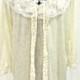 vintage lingerie set - 1970s butter-yellow/white lacy nightgown & peignoir set
