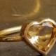 Citrine Heart Ring - November Birthstone Gold Ring - Romantic Stacking Ring - Engagement Ring - Handmade - VenexiaJewelry