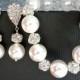 Pearl bracelet and earring set - Chunky - Crystal Rhinestones - Elegant - Brides set - Bridal jewelry - Bridesmaids  ~ Best seller ~ LOLITA
