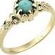 Turquoise Ring, Oriental Style Diamond Turquoise Engagement Ring, Unique Engagement Ring, Turquoise Birthtone Ring, December Birthstone