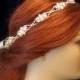 Gold Rhinestone Headband Beaded Bridal Tiara Gold Wedding Headpiece Gold Trim