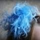 Blue Curly Ostrich Puff Hair Bow Clip Over The Top Big Fluffy Pouf Birthday Wedding Flower Girl