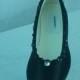 Wedding Flats Shoes Black Satin dressy comfortable