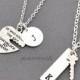 key to my heart, COUPLE necklace, mr. mrs.,hand stamping jewelry, His and Hers, Girl friend, Boy friend, Husband and Wife, wedding, bride
