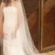 Cathedral Wedding Veil - Bridal Veil - Drop Veil with Smooth Cut Edge - Simple Wedding Veil - Rome