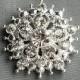 10 Rhinestone Buttons Round 1.25" (32mm) Diamante Crystal Hair Flower Comb Wedding Invitation Bouquet Jewelry Ring BT060