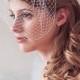 Wedding veil, birdcage veil, Pearl and Crystal Embellished Cage Veil, Wedding Hair Accessories, Mini Blusher Veil, Crystal Veil, STYLE 400