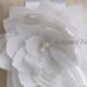 Beige stripy  Wedding pillow with white Lily flower  ---ring bearer pillow, wedding rings pillow , wedding pillow