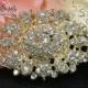 Gold Rhinestone Brooch - Wedding Jewelry - Wedding Brooch Pin Accessories - Crystal Brooch Bouquet - Bridal Brooch Sash Pin 60mm 252198