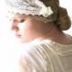 Bridal lace headpiece, Alternative veil, Bandeau veil, Bridal cap, Lace Cap, White lace, Flower Clip, Deco bridal cap, Cap veil - POISE