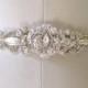 Bridal wedding beaded crystal sash/belt, laced ribbon with exquisite jewel center piece  ROMANTICIZM.