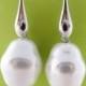 Baroque pearl earrings, white pearl earrings, bridesmaid earrings, sterling silver 925, bridal jewellery, wedding jewels