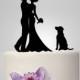 wedding Cake Topper Silhouette,  your dog Wedding Cake Topper, Bride and Groom Cake Topper, mr mrs wedding cake topper, funny cake topper