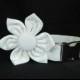 Wedding dog collar-White  Dog Collar with flower set  (Mini,X-Small,Small,Medium ,Large or X-Large Size)- Adjustable