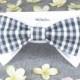 Black Plaid Bowtie Dog Collar- Wedding Dog Bow Tie, Dog Wedding Collar, Dog Ring Bearer, Pet Tuxedo Collar