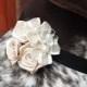 Wedding Ivory Fabric Flower Dog Collar Accessory for Cats and Dogs - Great Wedding Accessory for your pet!