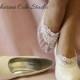 ENCHANTING LACE in White bridal lace socks wedding shoe socks lace socks heels lacey anklets footlets boat socks Catherine Cole Studio FTL4