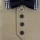 Linen harness vest with bow tie attached, Custom made to pet's measurements
