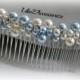 Wedding Hair Pearl Comb Bridal Hair Accessories Bridal Comb Wedding Headpiece Someting Blue Comb White Ivory Pearl Comb Veil Attachment Comb