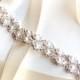 Crystal Pearl Weave Bridal Belt Sash - White Ivory Silver Satin Ribbon - Rhinestone Pearl - Wedding Dress Belt - Extra Long