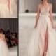 New Elie Saab Dresses Nude Tulle High Slit Prom Gown Online with $111.27/Piece on Hjklp88's Store 