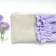 Lavender Burlap Ruffle Zipper Clutch - Bridesmaid Gift - Pastel Purple Lilac Wedding Bag