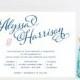Navy and Pink Wedding Invitation - Whimsical Script Navy Pink Wedding Invitations - Fast Wedding Invitations